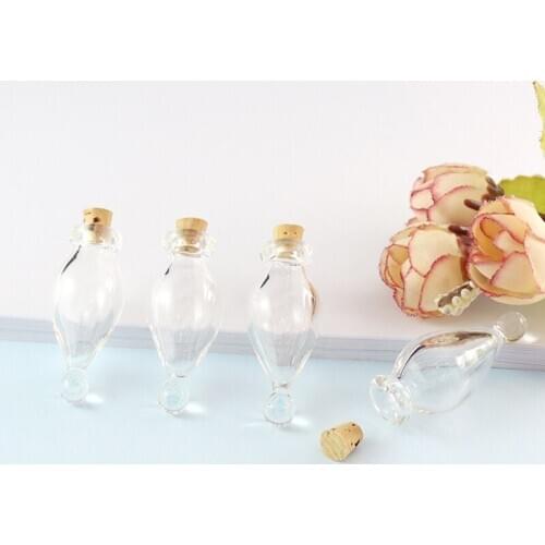 2PCS Water Drop Bottle Essential Oil Aromatherapy Bottle Pendant Murano Glass Perfume Bottle Pendant Necklace