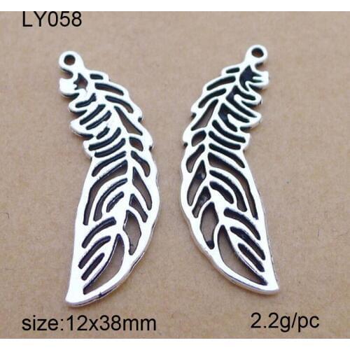 25pcs 12*38mm Vintage Tibetan Silver Charms Leaves Charm Pendant Fit For DIY Bracelet Necklace
