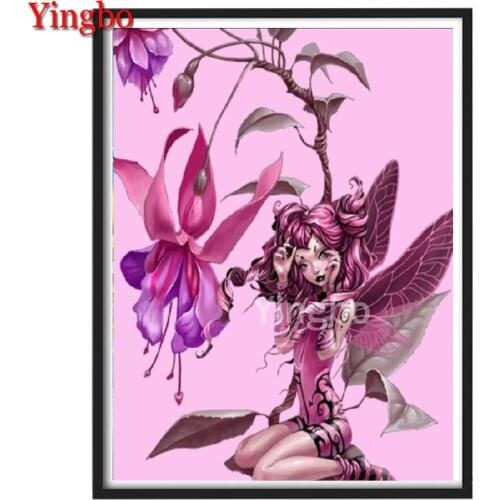 5d full diamond painting stitch cross,Cartoon flower elf butterfly fairy,full round square diamond embroidery Diy mosaic diamond