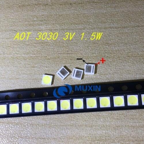AOT LED 3030 LED TV Backlight High Power 1.5W 3V LED Backlight Cool white For LED LCD TV Backlight Application 5000PCS