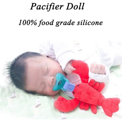 Large Doll Baby Boy Girl Dummy Pacifier Chain Clip Children Plush Animal Toys Soother Nipples Infant Teether without Pacifier