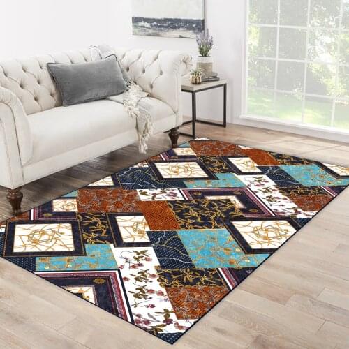 Colorful white blue brown flower tree patterned carpet modern carpet living room bedroom rug free shipping soft textured carpet