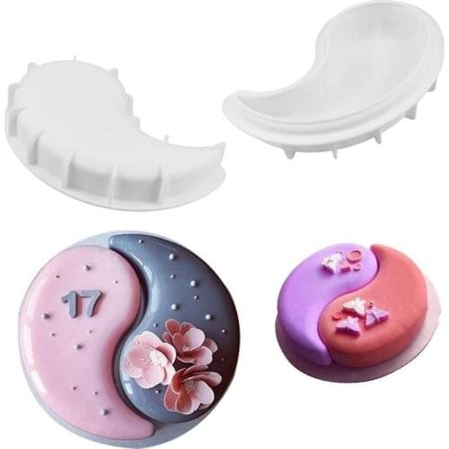 1PC Yin and Yang Tai Chi Model Mousse Mold Cake Silicone Mold Handmade Soap Mold French Dessert Mold Chocolate Mold