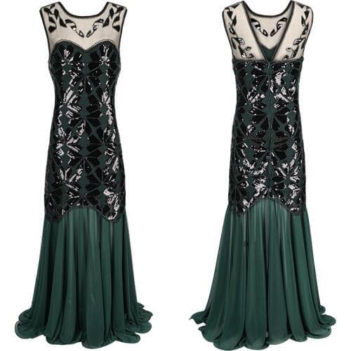 Hot sell china factory 1920S STYLE GATSBY VINTAGE CHARLESTON SEQUIN BEADED PARTY FLAPPER DRESS S-XL