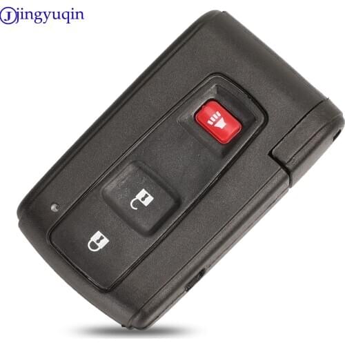Jingyuqin Keyless Smart Remote Car Key Shell Case Cover Fob 2+1 3 Buttons For Toyota Prius 2004-2009 Uncut Blade