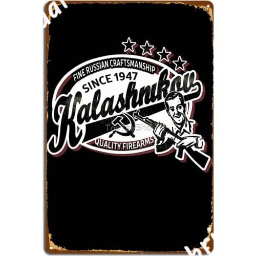 Kalashnikov Ak-47 Soviet Vintage Ussr Weapon Retro Cccp Metal Signs Garage Club Printing Garage Decoration Tin sign Posters