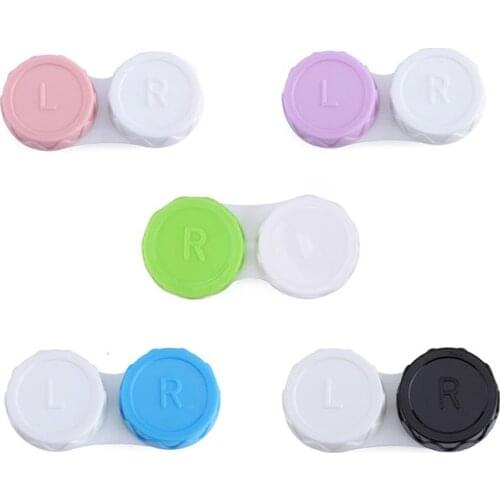 Contact Lenses Case L+R Mini ColoredContact Lens Box for Colored Eyes Travel Eyewear Accessories Kit Holder Lens Container