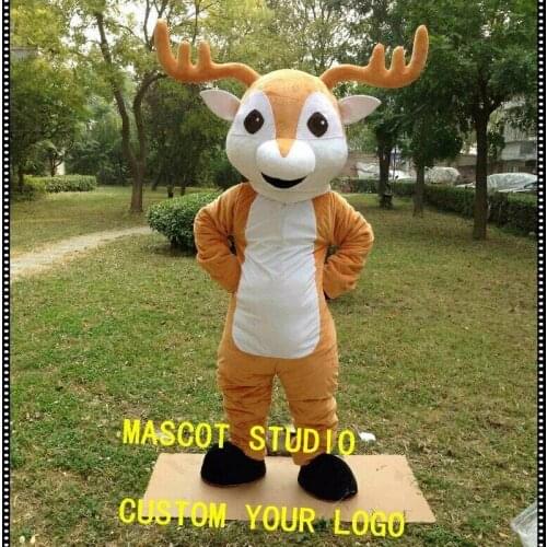 Deer Mascot Costume Cosplay Party Game Animal Fancy Dress Outfit Advertising Halloween Adults Size Christmas Promotion Carnival