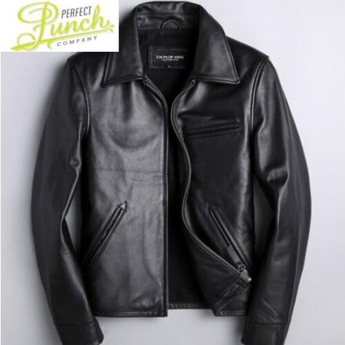 Motorcycle Cow Men Korean Real Leather Jacket Mens Clothing Jaqueta De Couro 1810 YY1020