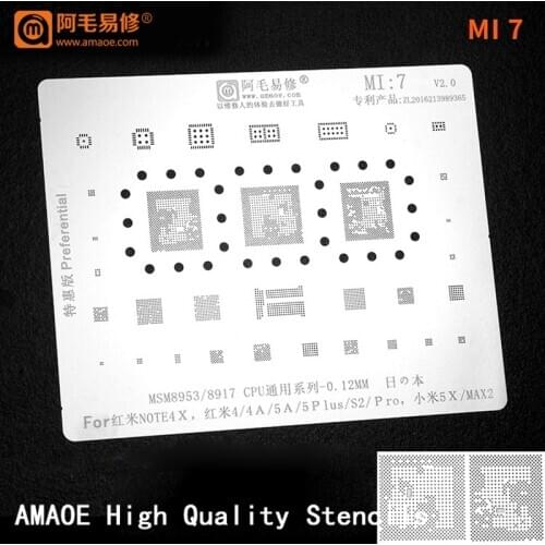 MSM8953/MSM8917 CPU RAM For Redmi Note 4x/4/4A/5A/5 Plus/S2/5X/MAX2 PM IC Chip BGA Reballing Stencil Solder BGA Heating Template
