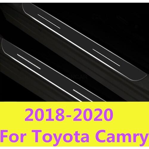 For Toyota Camry 8th Sedan 2018-2020 LED streamer threshold Article Side Door Sill Scuff Plate Gaurds Pedal Pad Protector
