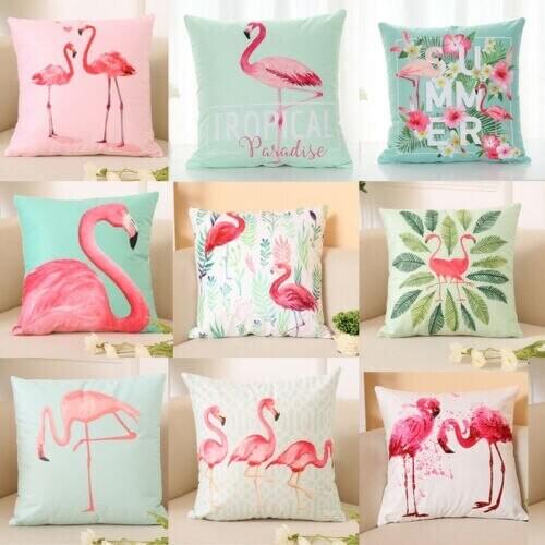 2017 New Flamingo Inicio Pillowcase Funda de Almohada Funda de Cojín