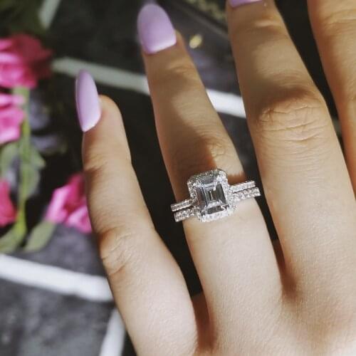 Moonso 2018 New Genuine Cut rings Sets for women Wedding Ring Sets R4212