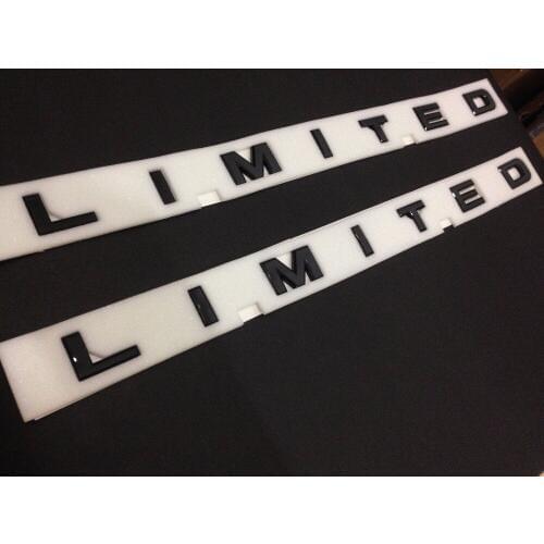 NEW Black light LIMITED REAR EMBLEMS LOGO Letter height 3cm- 50 pcs