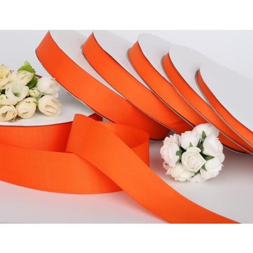 Pick Size 7-38MM 100 Yrads Orange Red Grosgrain Ribbon For Sewing Wedding Party Handmade Decoration Webbing Gift Packing
