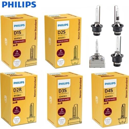 Original Philips HID D1S D2R D2S D3S D4S D5S D8S 35W Xenon Standard 4200K Auto Headlight Car Motorcycle OEM Replacement Upgrade