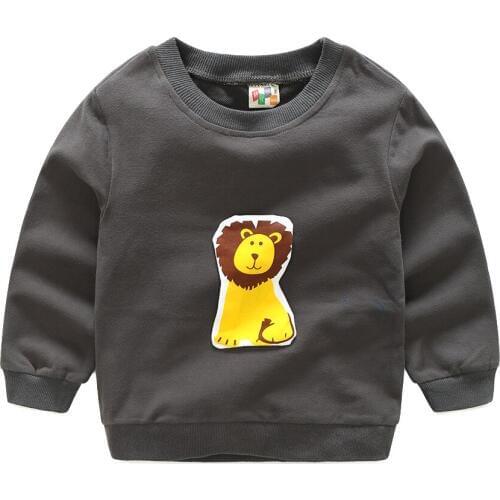 2020 Autumn KidsT shirt cotton Cartoon 3D Lion crocodile Animal boy girl Sweater toddler sweatshirts coat tops Children clothes