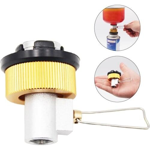 Canister Gas Refill Adapter Outdoor Camping Nozzle Input Convertor Flat Gas Bottle Fill In Adapter Connector Nozzle
