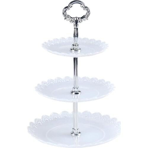 3-Tier Fruit Dessert Stand Rack Cake Display Plate Tray Wedding Birthday Supply Cake Stands Kitchen Accessories Tools Gadgets