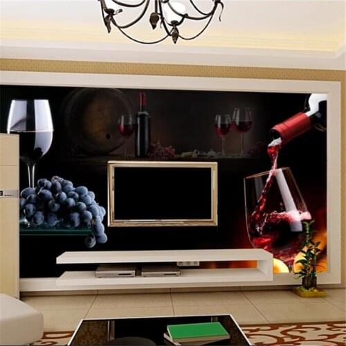 Custom wallpaper 3d mural papel de parede red wine TV background wall painting living room bedroom bar restaurant 3d wallpaper
