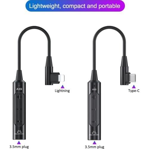 SoundMAGIC A30i Portable HiFi Amplifier Lightning IOS to 3.5mm Headphone Amplifier Adapter for iPhone Devices