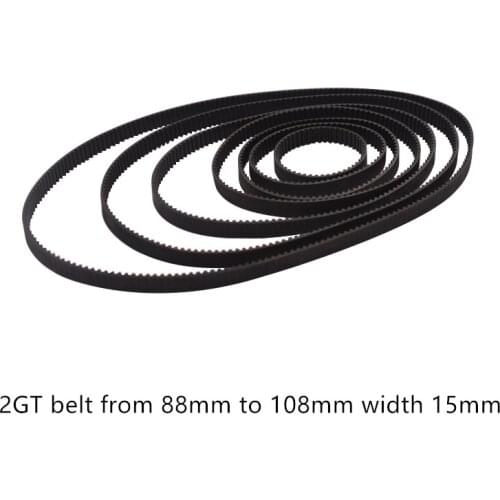 3D printer belt GT2 closed loop rubber 2GT timing 96 98 100 102 104 106 108 110 112 114 116 Length 96mm 98mm 116mm width 15mm