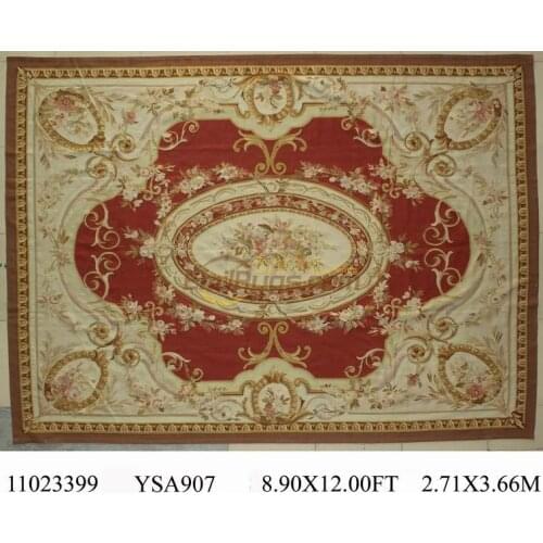 Handwoven Wool Carpets Big Carpet For Living Room Square Rug Aubusson Carpet Wool Knitting Carpets