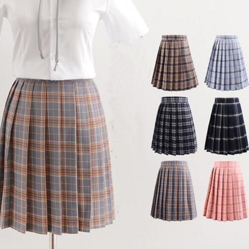 School Dresses Large Size Plaid Pleated Skirt Students Cosplay Anime Pleated Skirt Jk Uniforms Sailor Suit Short Skirts for Girl