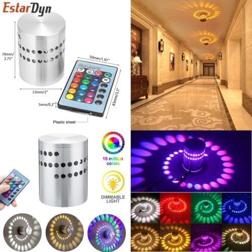 Spiral Hole LED Wall Light Effect Wall Lamp With Remote Controller Colorful wall lamps For Party Bar Lobby KTV Home Decoration
