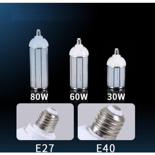 LED Spot Light Corn Lamp Road Street Factory Bulb E27/E39/E40 30w 60w 80w Natural White 4000k Aluminum Corn Lamp For Warehouse