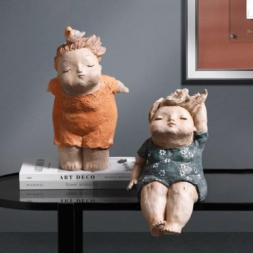 Fat Girl Decoration Cartoon Personality Cute Figurine Home Childrens Room Crafts Decorations Abstract Resin Ornament Artware
