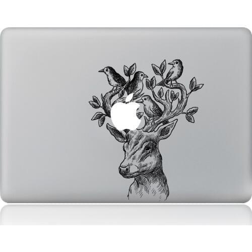 Hand painted effect antlers Vinyl Decal Laptop Sticker for macbook Pro Air 13 inch Cartoon laptop Skin shell for mac book