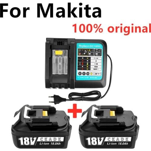 100% original BL1860 Rechargeable Battery 18 V 18000mAh Lithium ion for Makita 18v Battery BL1840 BL1850 BL1860B LXT400+charger