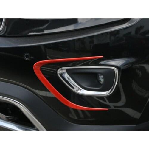 2Pcs/set Car Front Fog Lamp Eyebrows Bumper Light Decor Strips Stickers Trim Styling ABS For Jeep Grand Cherokee 2014-16