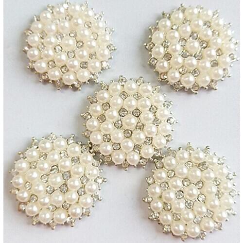 20pcs 21mm Silver/Gold Plated Crystals Pearl Rhinestones Bead Frog For Kids Hair Ornament Scrapbooking Bride Headwear Accessorie