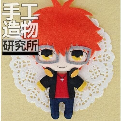 Anime Mystic Messenger 07 12cm Keychain Handmade Materical Package Toys Mini Doll Stuffed Plush #4235 Children Birthday Gift