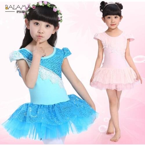 Girls Ballet Dress For Children Sequins Gymnastics Dance Tutu Leotard Dancewear Kids Dance Costume Ballet Dresses For Girls