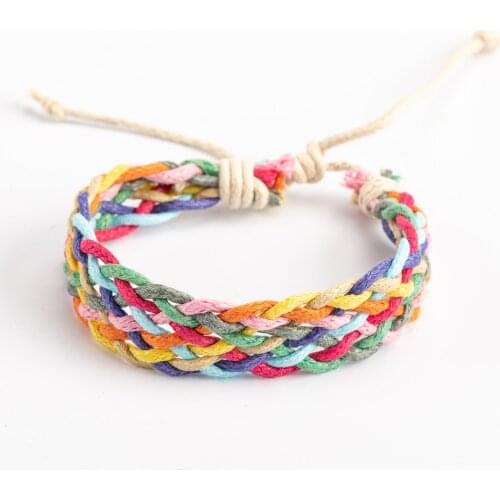 Hand Made Rope Bracelet traditional boondoggle Necklaces 1 PCSVintage Charms Rope Bracelets #HY505