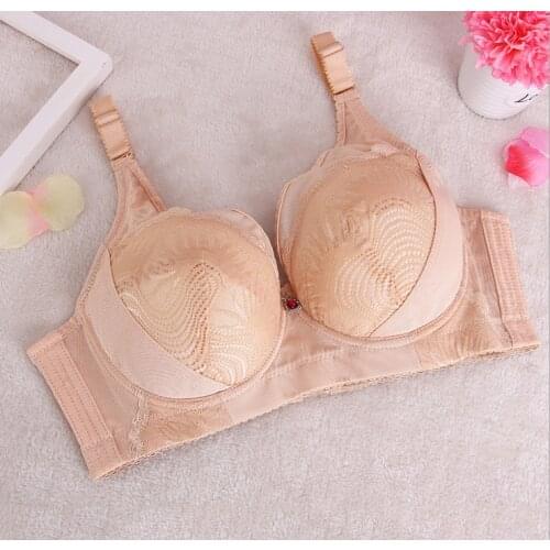 Sexy Bra Super together 4 buttons Big chest 48 /110 46 44/100 42 38 Plus size push up cover large C D E F G cup bralette C3203
