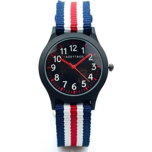 2019 cute mix red mix pink nylon strap girls gift watch boys child outdoor sports watch casual student lovely quartz Xmas clock