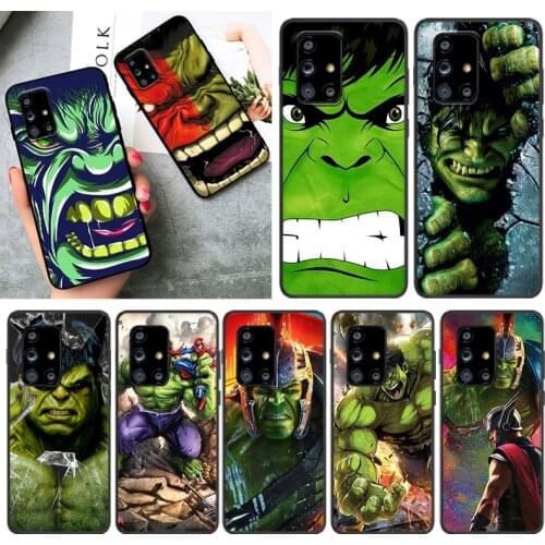 Marvel Hulk For Samsung A01 02 02S 11 12 21 21S 22 31 32 41 42 51 72 S20 Ultra Plus 4G 5G Black phone Case