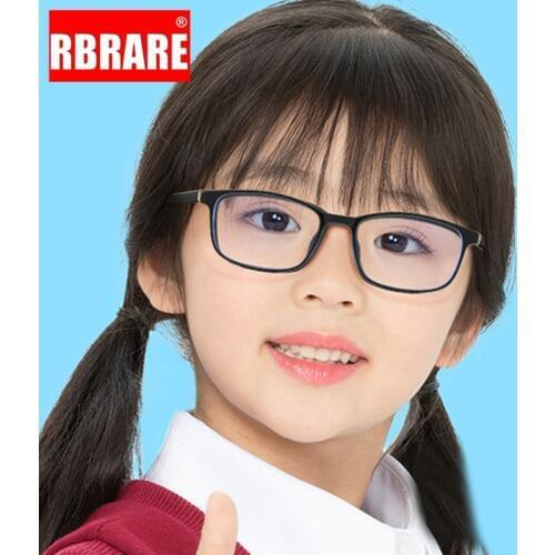 RBRARE Retro Childrens Anti Blue Light Glasses Frame Square Glasses for Kids Vintage High Quality Eyeglasses for Boys/Girls