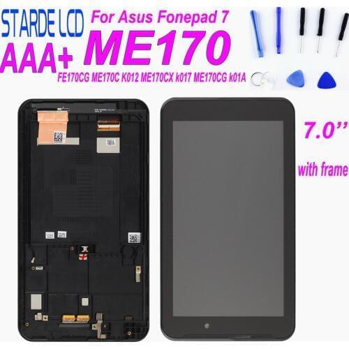 For 7'' Asus MeMO Pad 7 FE7010CG FE170CG FE170 ME170C ME170 K012 K017 K01 LCD Display Touch Screen Digitizer Assembly with Frame