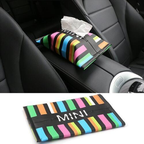 For Mini Cooper S R56 R50 F56 JCW R53 F55 R60 R53 R55 R57 R58 R59 F60 One Countryman Clubman Paceman Car Tissue Napkin Box Bag