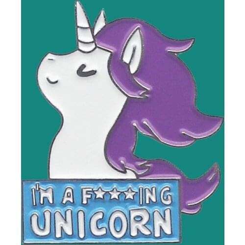 Unicorn Enamel Pins Brooch Collecting I'M A Fing Unicorn Lapel Badges Men Women Fashion Jewelry Gifts Adorn Backpack Collar Hat