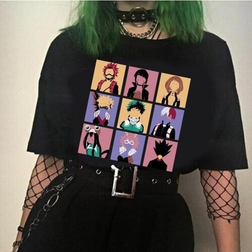Anime My Hero Academia Bakugou Shoto Todoroki Dabi Round Neck T-shirt Cozy Cotton Tops for Women/men