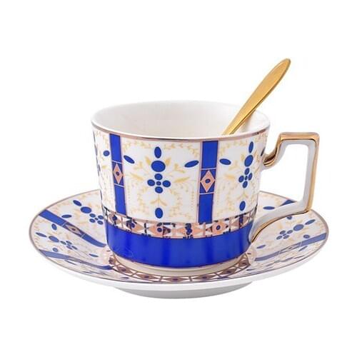 Ceramic Afternoon Black Tea Cups And Saucers Bone China Coffee Cup With Tray Porcelain Drinkware Set Dropshipping