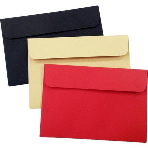 100 Pcs/lot Red Kraft Black Paper Envelope Cute Envelopes Vintage European Style For Card Scrapbooking Gift