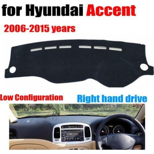 Car dashboard cover mat for Hyundai Accent 2006-2015 Low Configuration Right hand drive dashmat pad dash cover auto accessories
