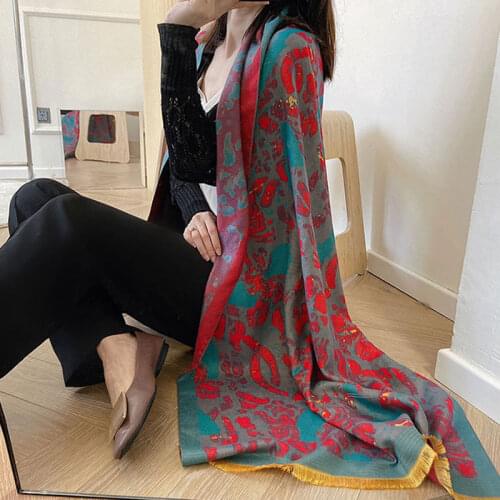 2021 hot Winter Cashmere Scarf Lady Warm Pashmina Blanket Scarves Women Shawl Female Thick Foulard Fashion Bandana Ponchos Hijab